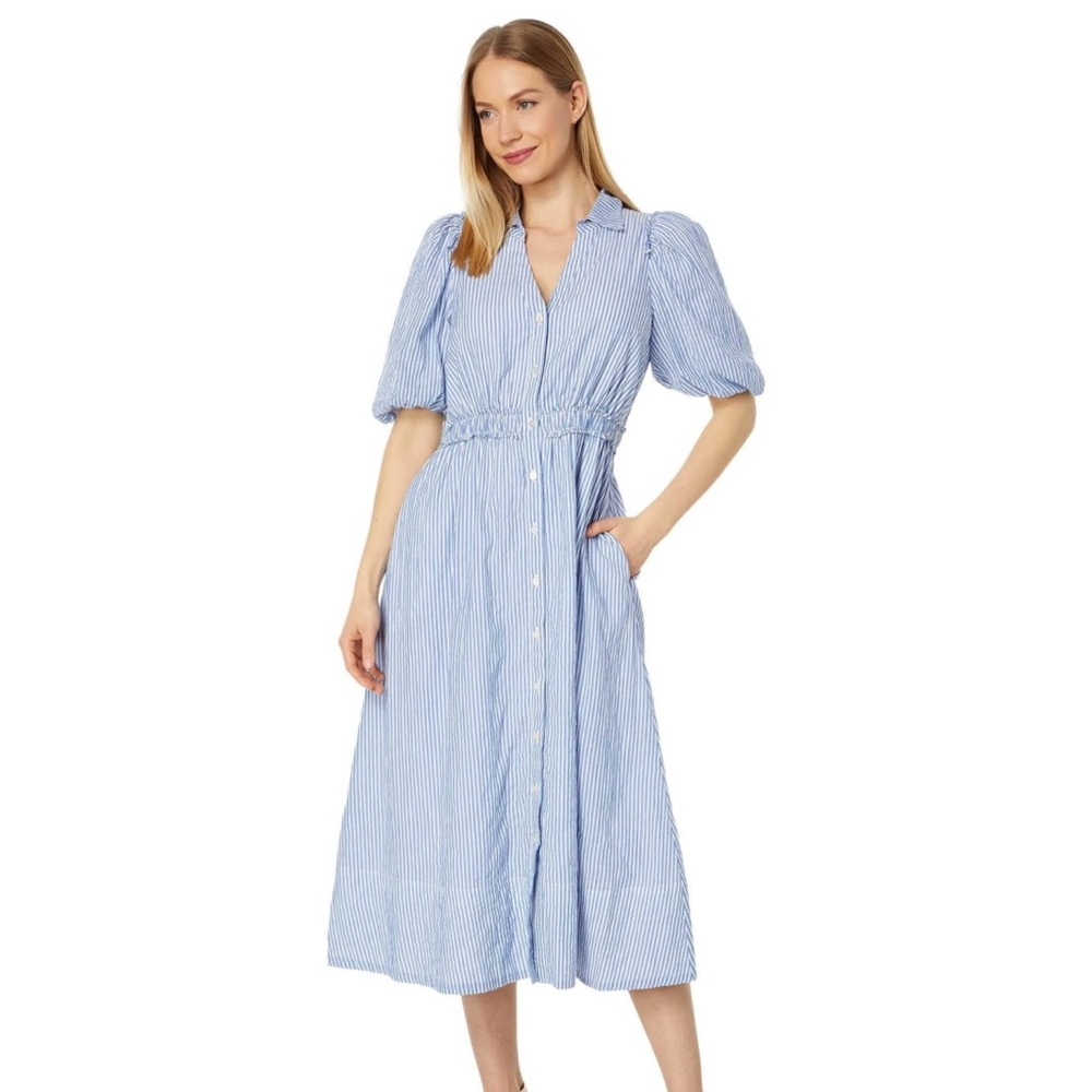 Lilly Pulitzer Womens Lined Cotton Midi Dress Blue size 4